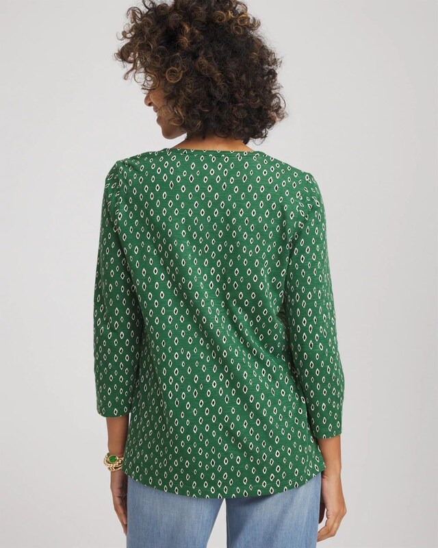 Geo Cotton Slub Henley Shirt - image 3